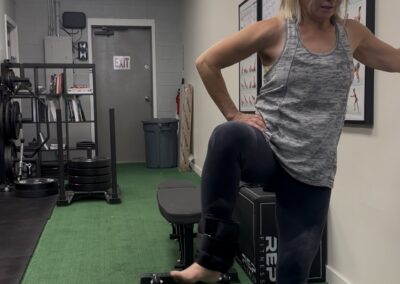 Woman performing joint training