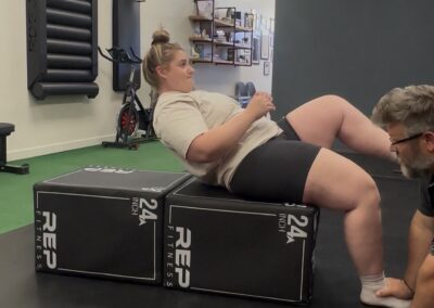Woman doing rehab exercise